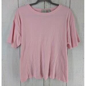 Sonoma Size XL Pink Green Cotton Short Sleeve‎ Womens Casual Top